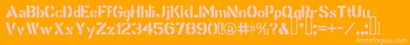 StencilGothicBe Font – Pink Fonts on Orange Background