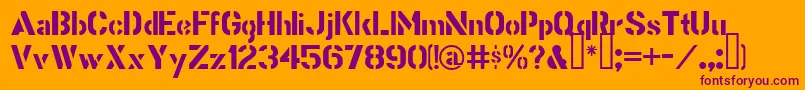 StencilGothicBe Font – Purple Fonts on Orange Background