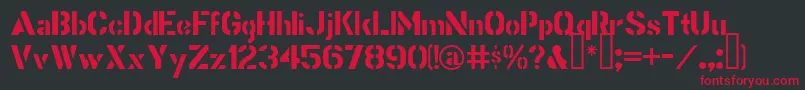 StencilGothicBe Font – Red Fonts on Black Background