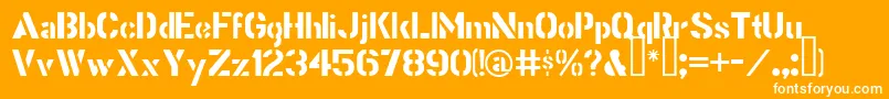 StencilGothicBe Font – White Fonts on Orange Background