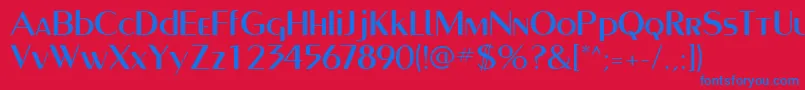 Czcionka PaqueteSsi – niebieskie czcionki na czerwonym tle
