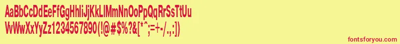 PragmaticaBold40b Font – Red Fonts on Yellow Background