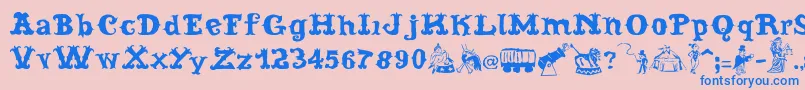 CordelCircoMambembeSoft Font – Blue Fonts on Pink Background