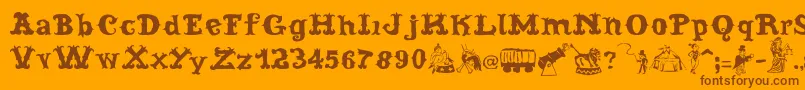 CordelCircoMambembeSoft Font – Brown Fonts on Orange Background