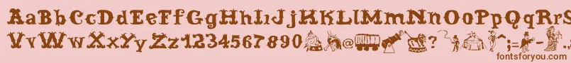 CordelCircoMambembeSoft Font – Brown Fonts on Pink Background