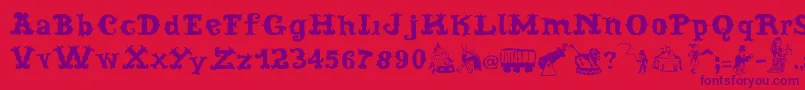 CordelCircoMambembeSoft Font – Purple Fonts on Red Background