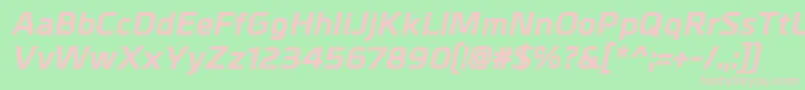 MetralExtrabolditalic-Schriftart – Rosa Schriften auf grünem Hintergrund