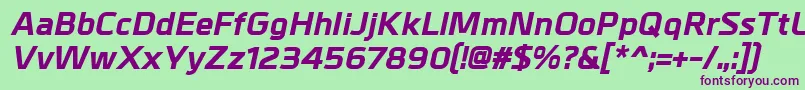 MetralExtrabolditalic Font – Purple Fonts on Green Background