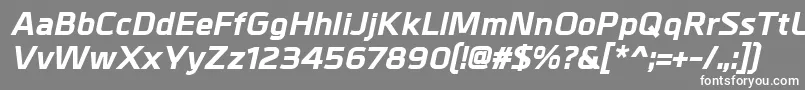 フォントMetralExtrabolditalic – 灰色の背景に白い文字