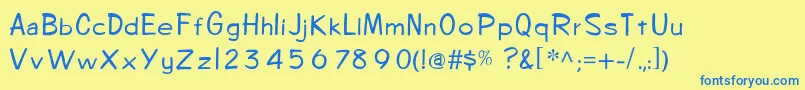 OingeeLight Font – Blue Fonts on Yellow Background