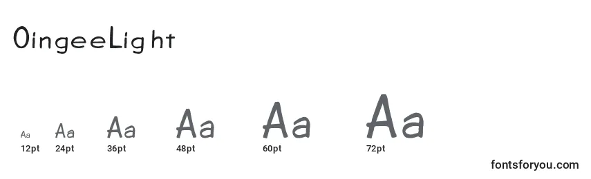 OingeeLight Font Sizes