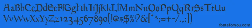 GoudyMediaevalRegular Font – Black Fonts on Blue Background