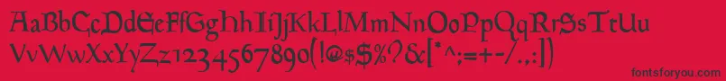 GoudyMediaevalRegular Font – Black Fonts on Red Background