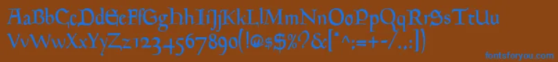 GoudyMediaevalRegular Font – Blue Fonts on Brown Background