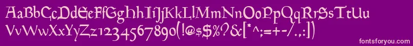 GoudyMediaevalRegular Font – Pink Fonts on Purple Background