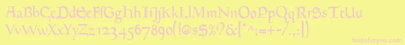 GoudyMediaevalRegular Font – Pink Fonts on Yellow Background