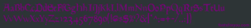 フォントGoudyMediaevalRegular – 黒い背景に紫のフォント