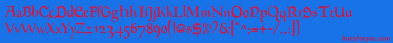 GoudyMediaevalRegular Font – Red Fonts on Blue Background