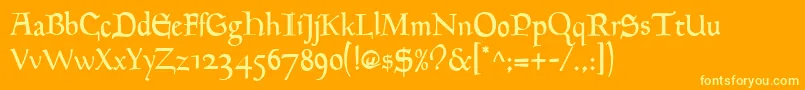 GoudyMediaevalRegular Font – Yellow Fonts on Orange Background