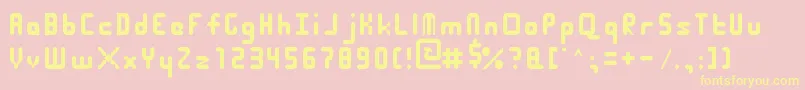Roundy Font – Yellow Fonts on Pink Background