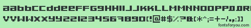 フォントPixeldub – 緑の背景に黒い文字