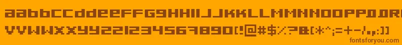 Pixeldub Font – Brown Fonts on Orange Background