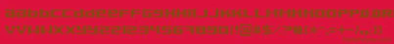 フォントPixeldub – 赤い背景に茶色の文字