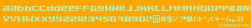 Pixeldub Font – Green Fonts on Orange Background