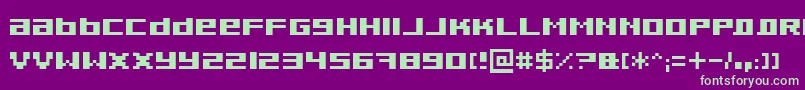 Pixeldub Font – Green Fonts on Purple Background