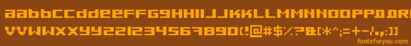 Pixeldub Font – Orange Fonts on Brown Background