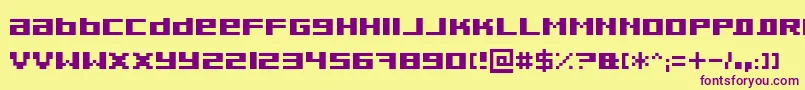 Pixeldub Font – Purple Fonts on Yellow Background