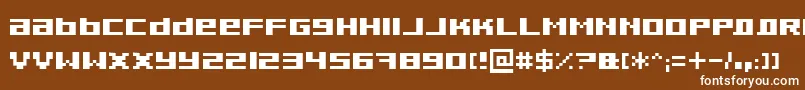 Pixeldub-fontti – valkoiset fontit ruskealla taustalla