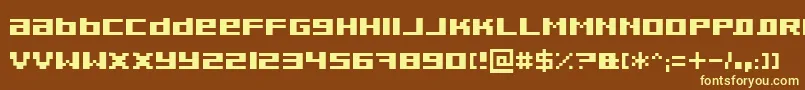 Pixeldub Font – Yellow Fonts on Brown Background