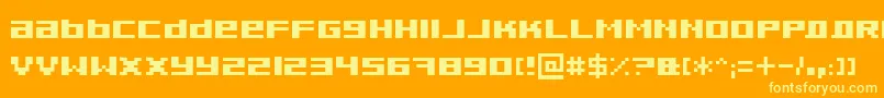 Pixeldub Font – Yellow Fonts on Orange Background