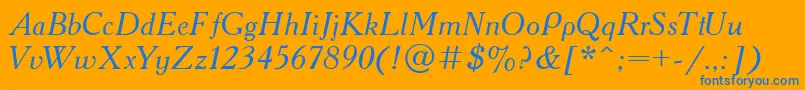 AcademiaItalic Font – Blue Fonts on Orange Background