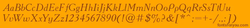 AcademiaItalic Font – Brown Fonts on Orange Background