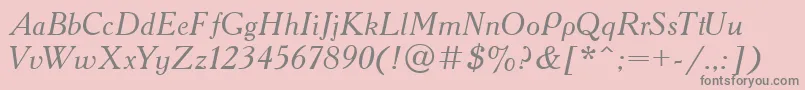 AcademiaItalic Font – Gray Fonts on Pink Background