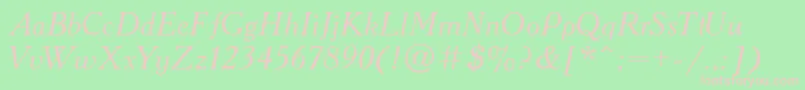 AcademiaItalic Font – Pink Fonts on Green Background