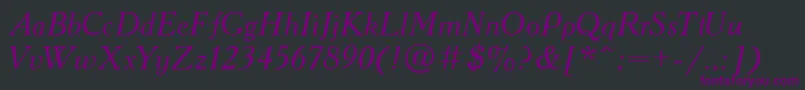 Шрифт AcademiaItalic – фиолетовые шрифты на чёрном фоне