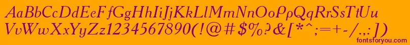 AcademiaItalic Font – Purple Fonts on Orange Background