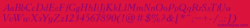 AcademiaItalic Font – Purple Fonts on Red Background
