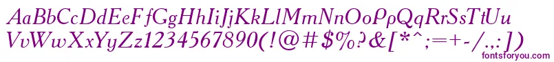 AcademiaItalic Font – Purple Fonts on White Background