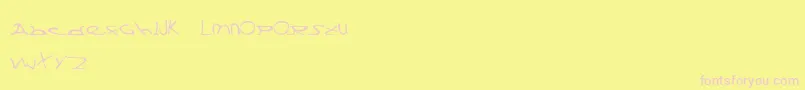 Submerge-fontti – vaaleanpunaiset fontit keltaisella taustalla