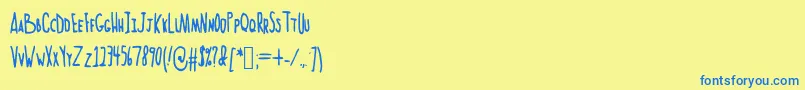 Norteaatallhand Font – Blue Fonts on Yellow Background