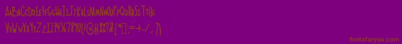 フォントNorteaatallhand – 紫色の背景に茶色のフォント