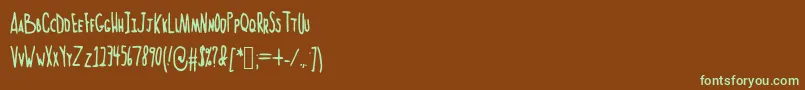 Czcionka Norteaatallhand – zielone czcionki na brązowym tle