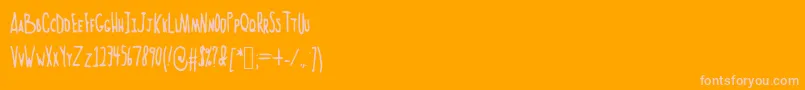 フォントNorteaatallhand – オレンジの背景にピンクのフォント
