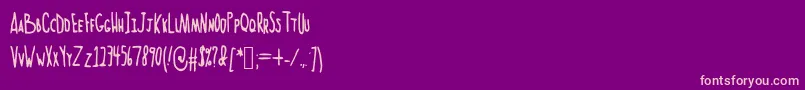 Fonte Norteaatallhand – fontes rosa em um fundo violeta