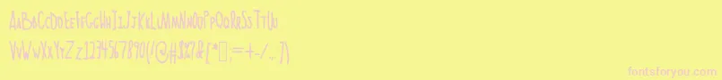 フォントNorteaatallhand – ピンクのフォント、黄色の背景