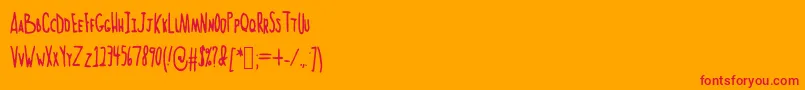 Norteaatallhand-Schriftart – Rote Schriften auf orangefarbenem Hintergrund